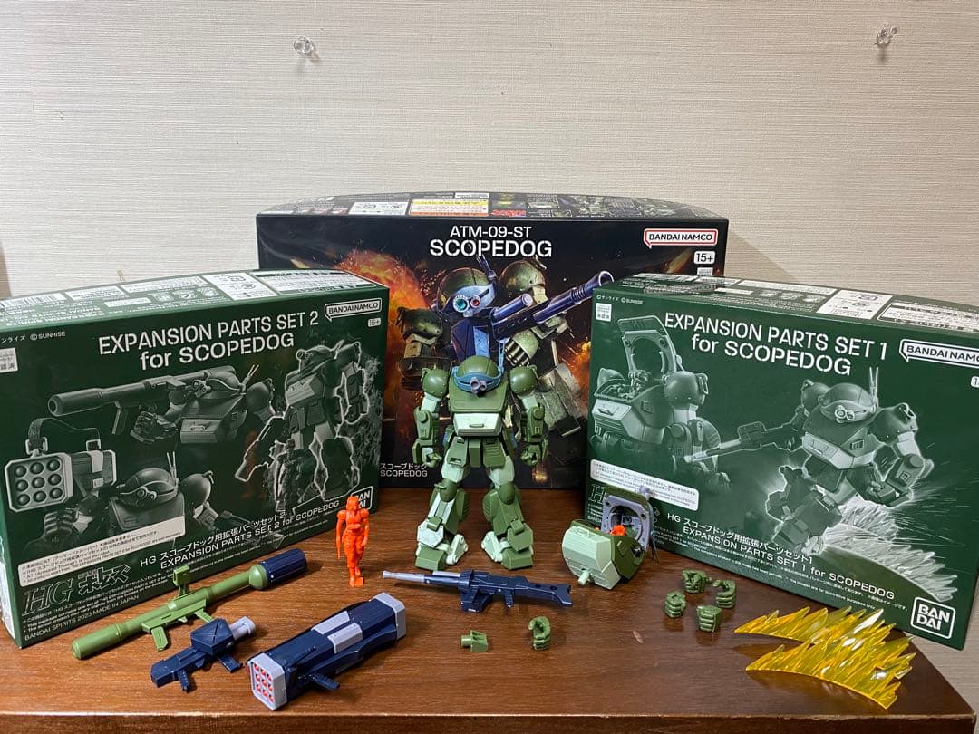 【プラモデル完成品】　HG スコープドッグ＋拡張パーツセット1.2
