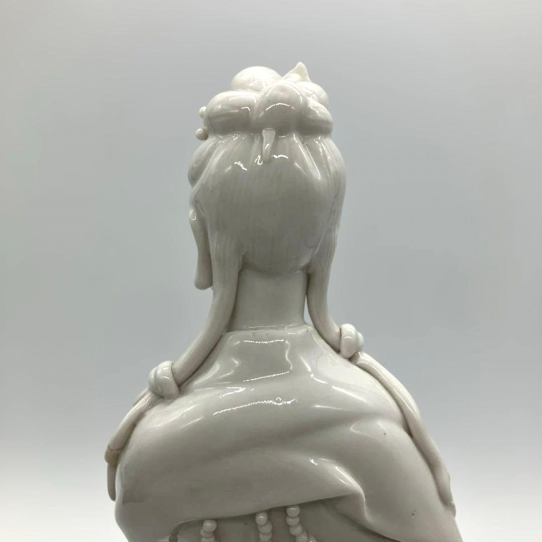 中国美術 白磁觀音 観音菩薩立像 高さ約30cm 徳化窯 ヴィンテージ