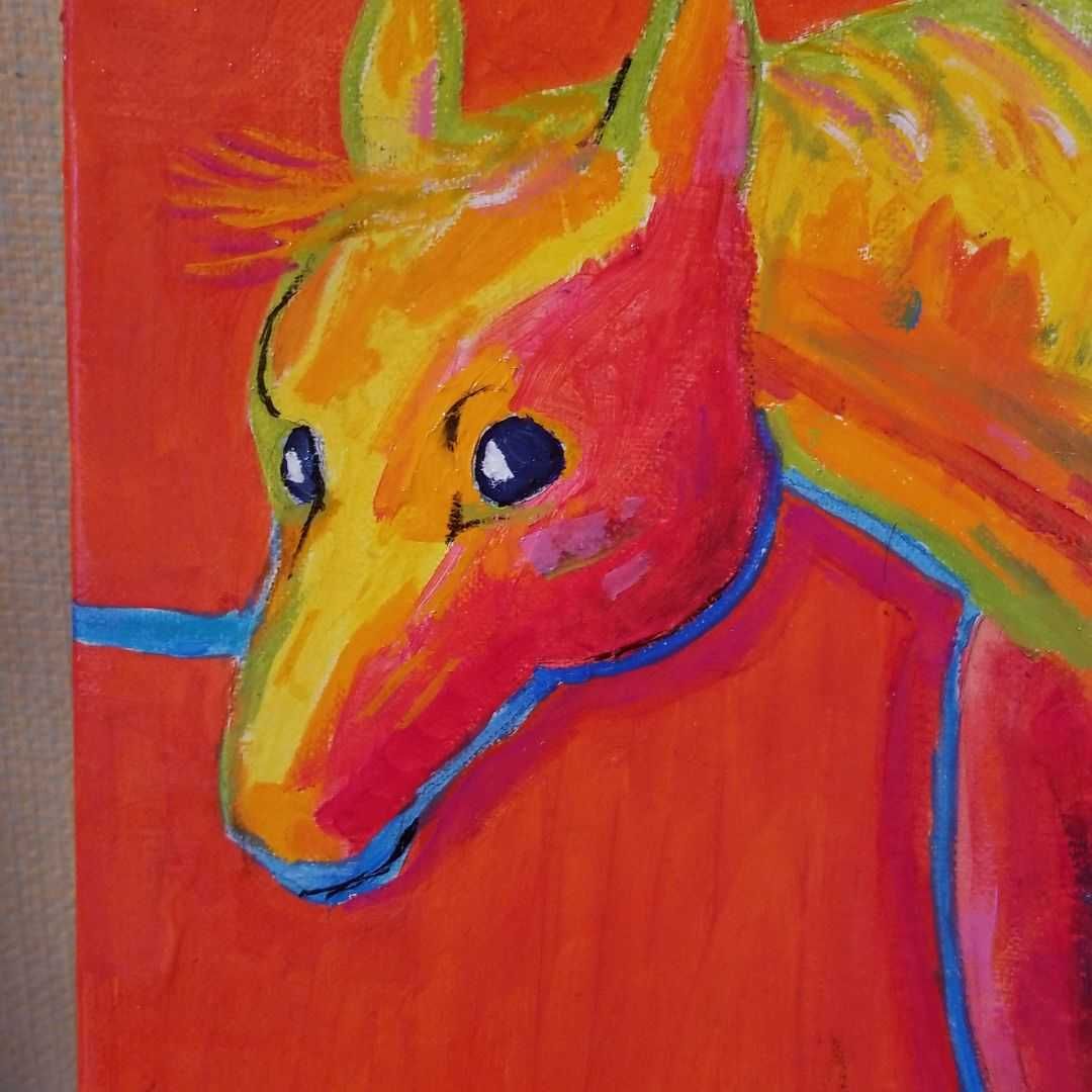 油絵　専用　だいたい色に輝く幸運の馬