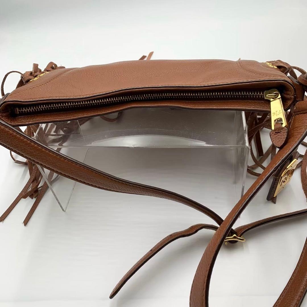 【極美品】LRL ローレンラルフローレン レザー ショルダーバッグ フリンジ