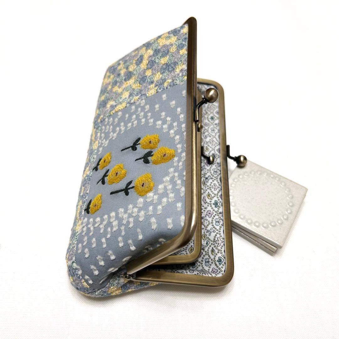 ミナペルホネンハンドメイド⭐️ちょっと特別ながま口　親子長財布スカイフル　バラード