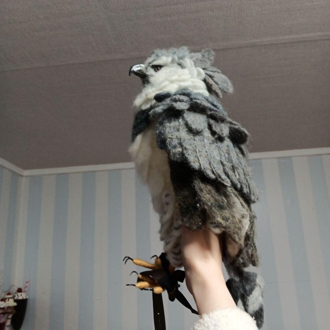 ハーピーイーグル オウギワシ 羊毛フェルト 鳥 ぬいぐるみ 鷹 鷲 猛禽類