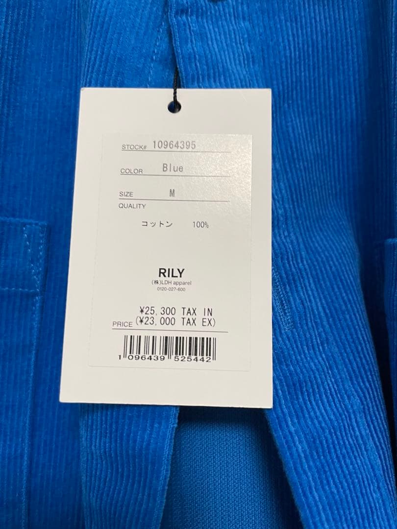 RILY コーデュロイシャツ　ブルー　Mサイズ