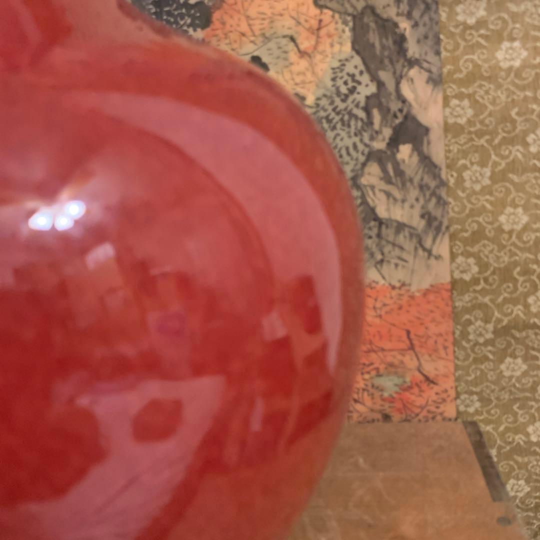 中国美術　アンティーク　祭紅釉    花瓶　　301