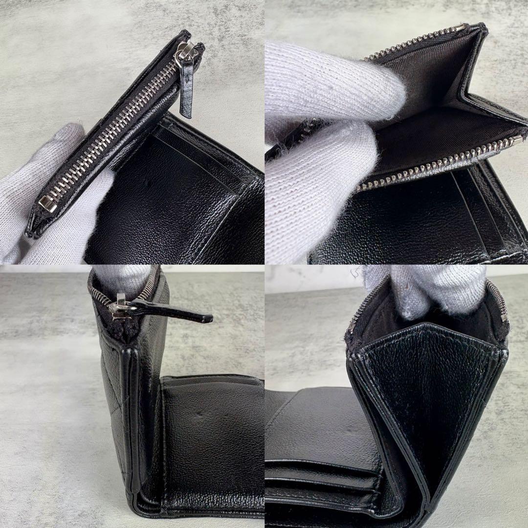 CHANEL シャネル　ハーフココ　三つ折り財布　キャビアスキン　ケース