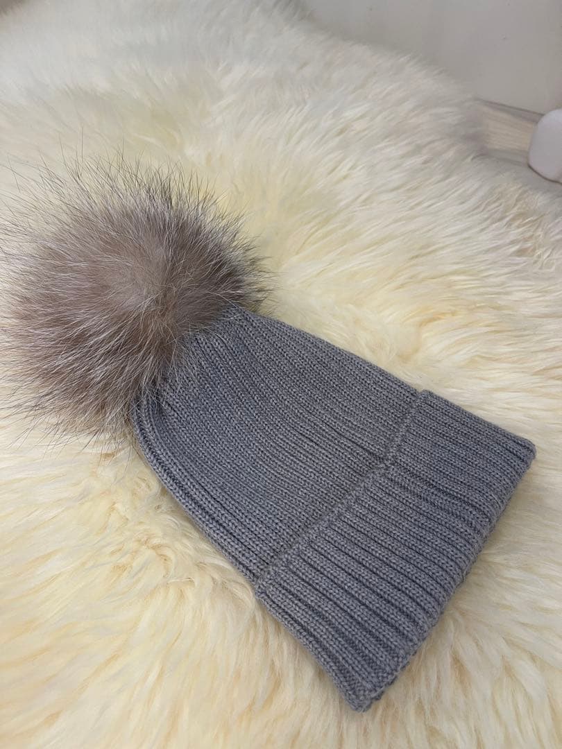 モンクレール　MONCLER フォックスファー　ニット帽　キッズ